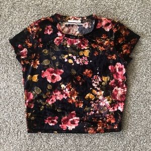 Urban Outfitters cropped crushed velvet shirt